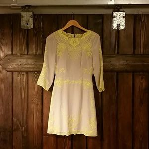 Asos petal pink dress with yellow detail